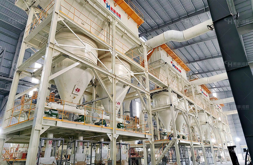 桂林鴻程HLMX1700超細(xì)立磨碳酸鈣粉生產(chǎn)項(xiàng)目案例